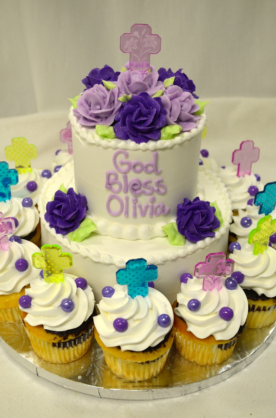 Olivia Religious Tiered Cake 7-4" (Require 7-10 days notice)