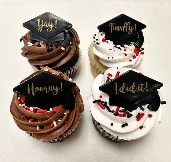 Graduation Party Packaged Cupcakes Chalkboard Grad Hat