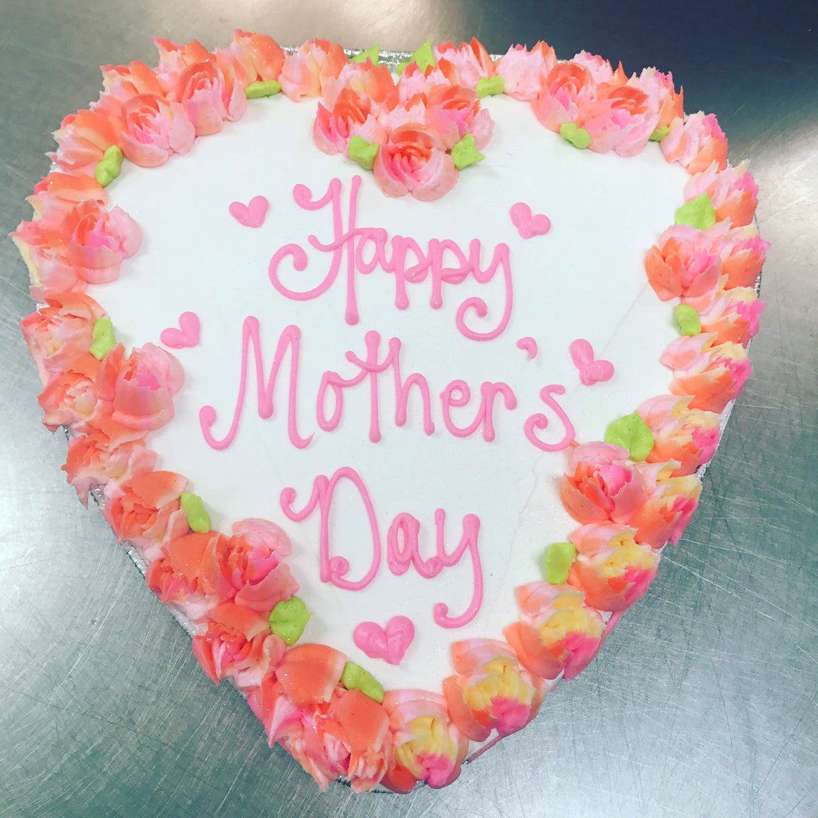 9" Heart Shaped Mother's Day Cake