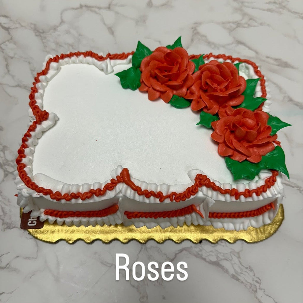 Traditional Floral Design Sheet Cake