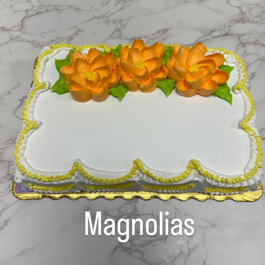 Traditional Floral Design Sheet Cake