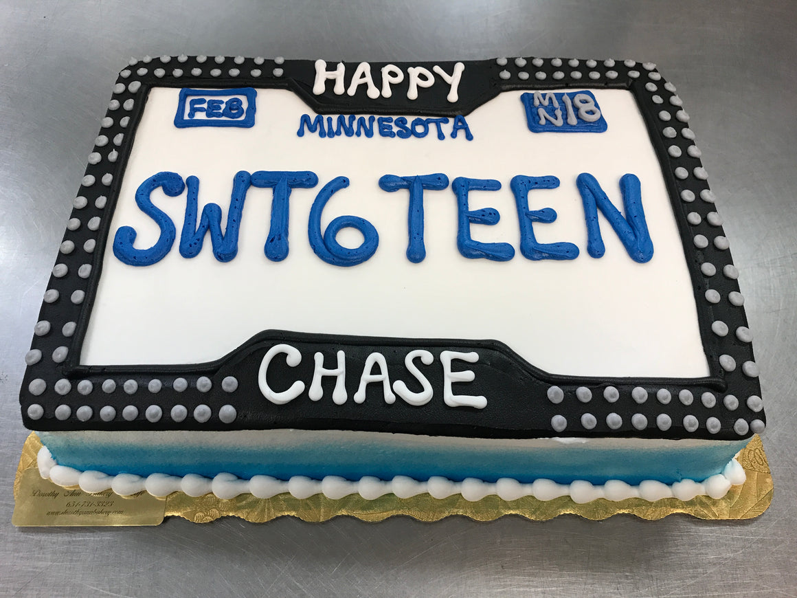 Minnesota Sweet 16 License Plate Sheet Cake