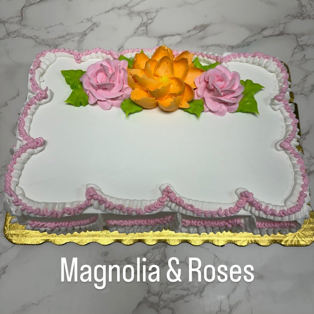 Traditional Floral Design Round Cake