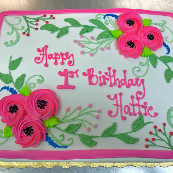 Flowers and Vines Sheet Cake
