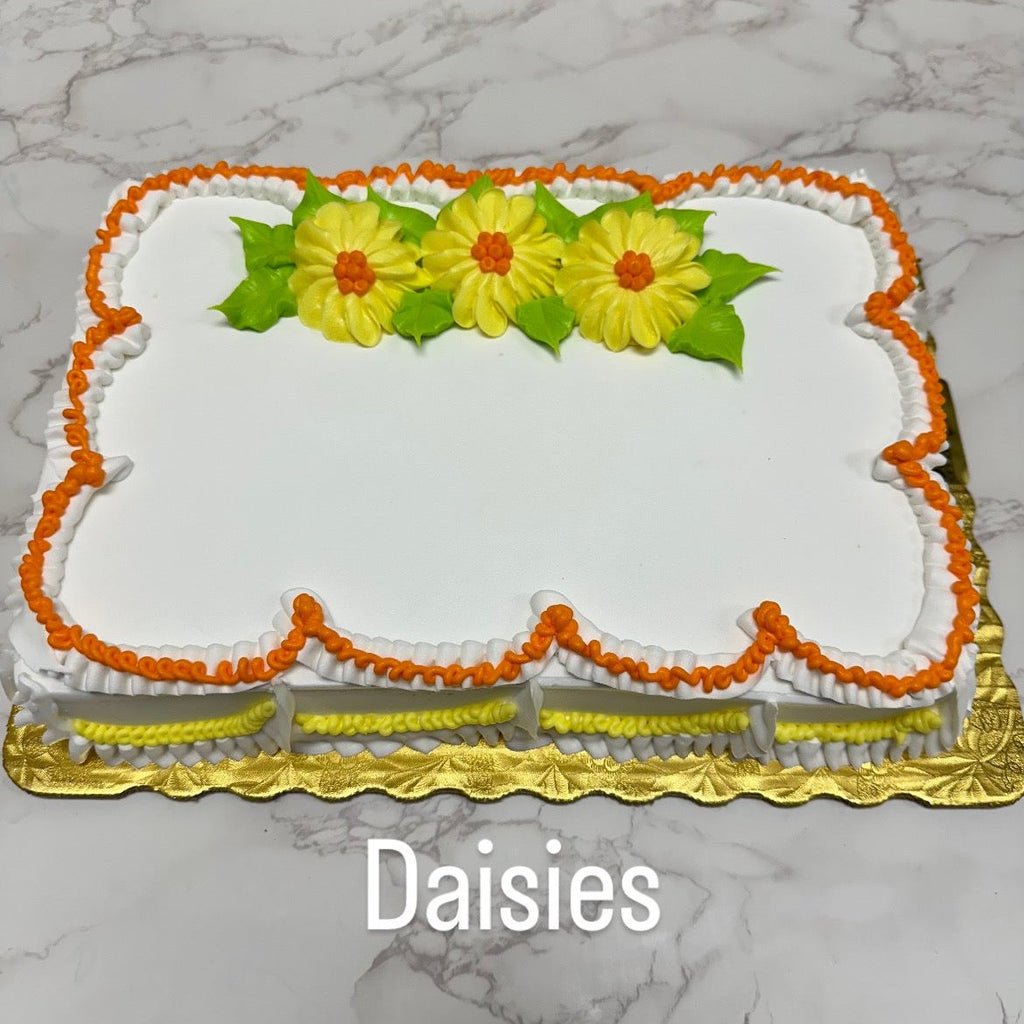 Traditional Floral Design Sheet Cake