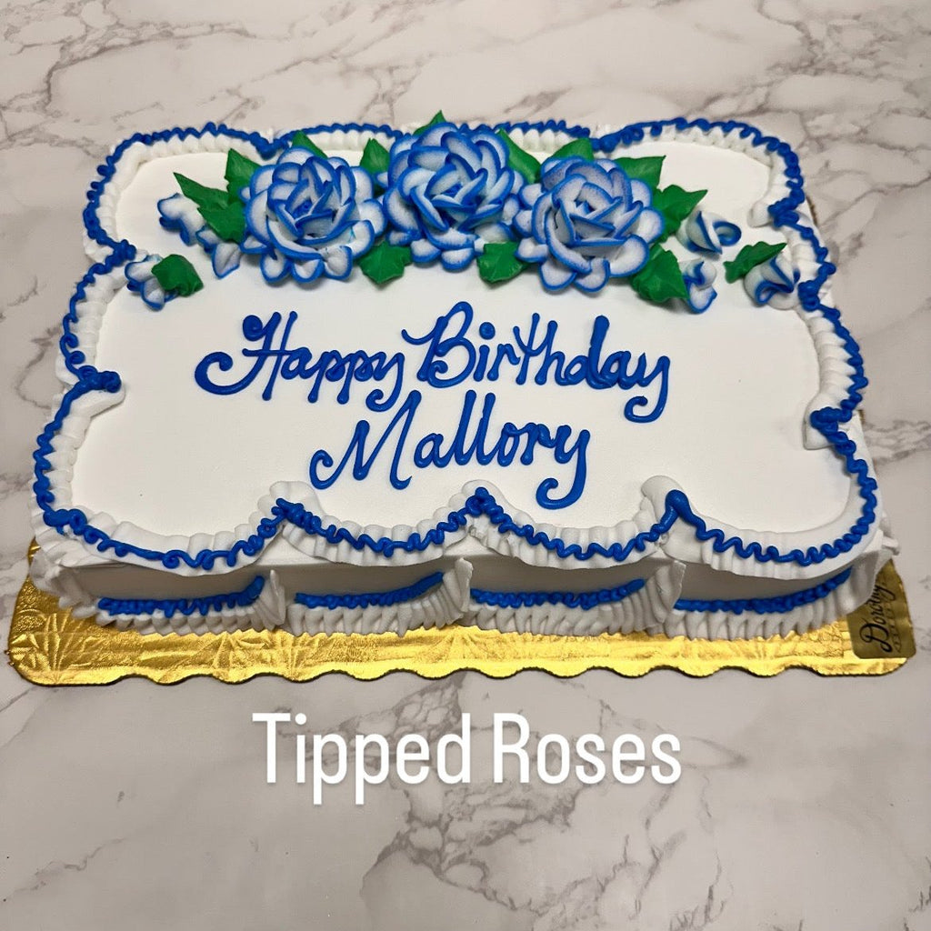 Traditional Floral Design Sheet Cake