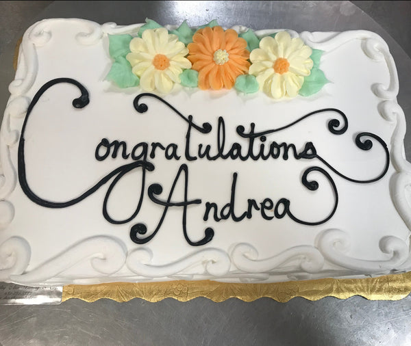 Script Design Sheet Cake - Dorothy Ann Bakery & Cafe