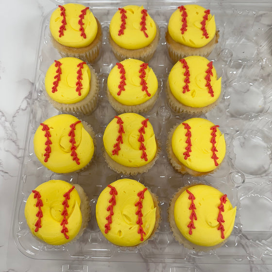 Softball Cupcakes