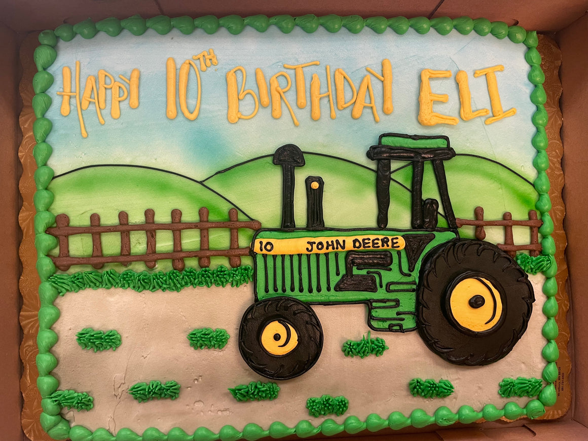 Tractor Landscape Artistic Sheet Cake
