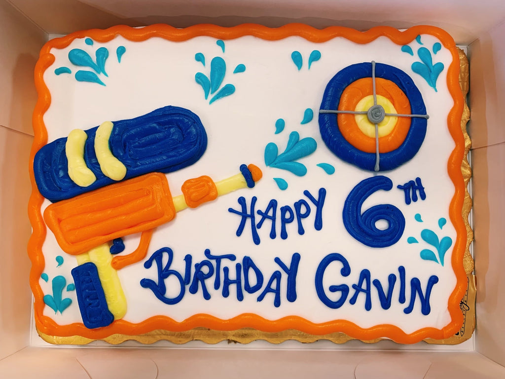 Squirt Gun Sheet Cake