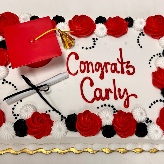 Grad Rosette Border Design Cake