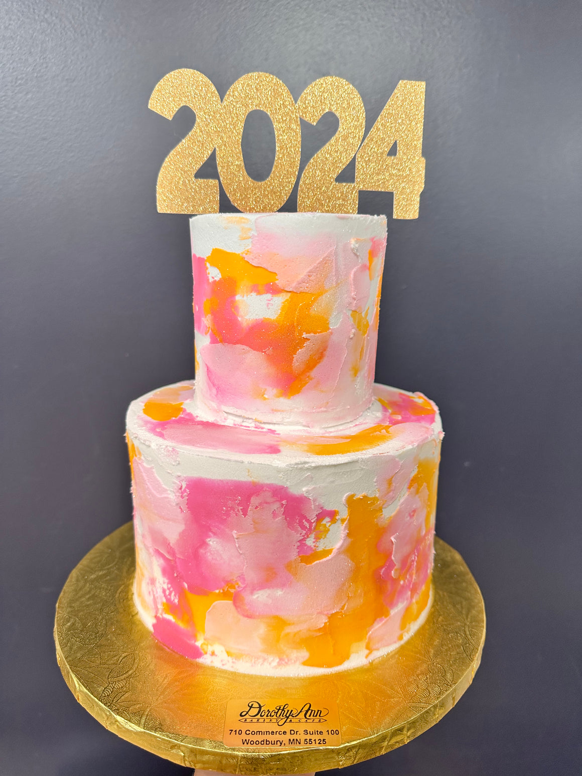 7-4"  Grad Tiered Cake Painted Smear