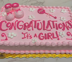 Baby Bootie Shower Sheet Cake Dorothy Ann Bakery Cafe