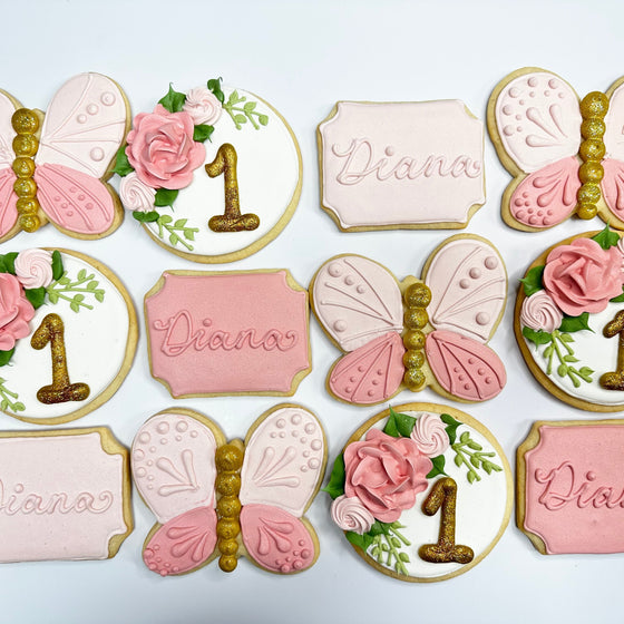 Royal Icing Butterfly Glam Cookies Dozen