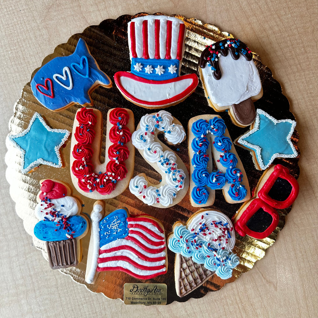 4th of July Decorated Cookie Tray