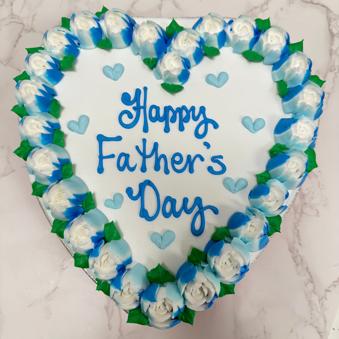 9" Heart Shaped Father's Day Cake in Foil Pan