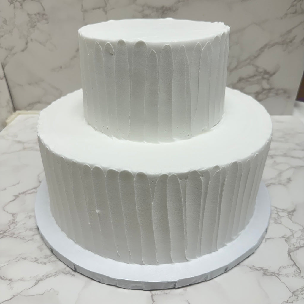 10-6" Vertical Stucco Tiered Cake