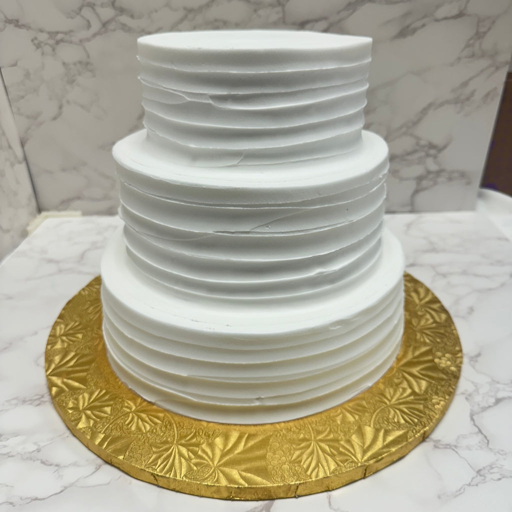 10-8-6" Horizontal Stucco Tiered Cake