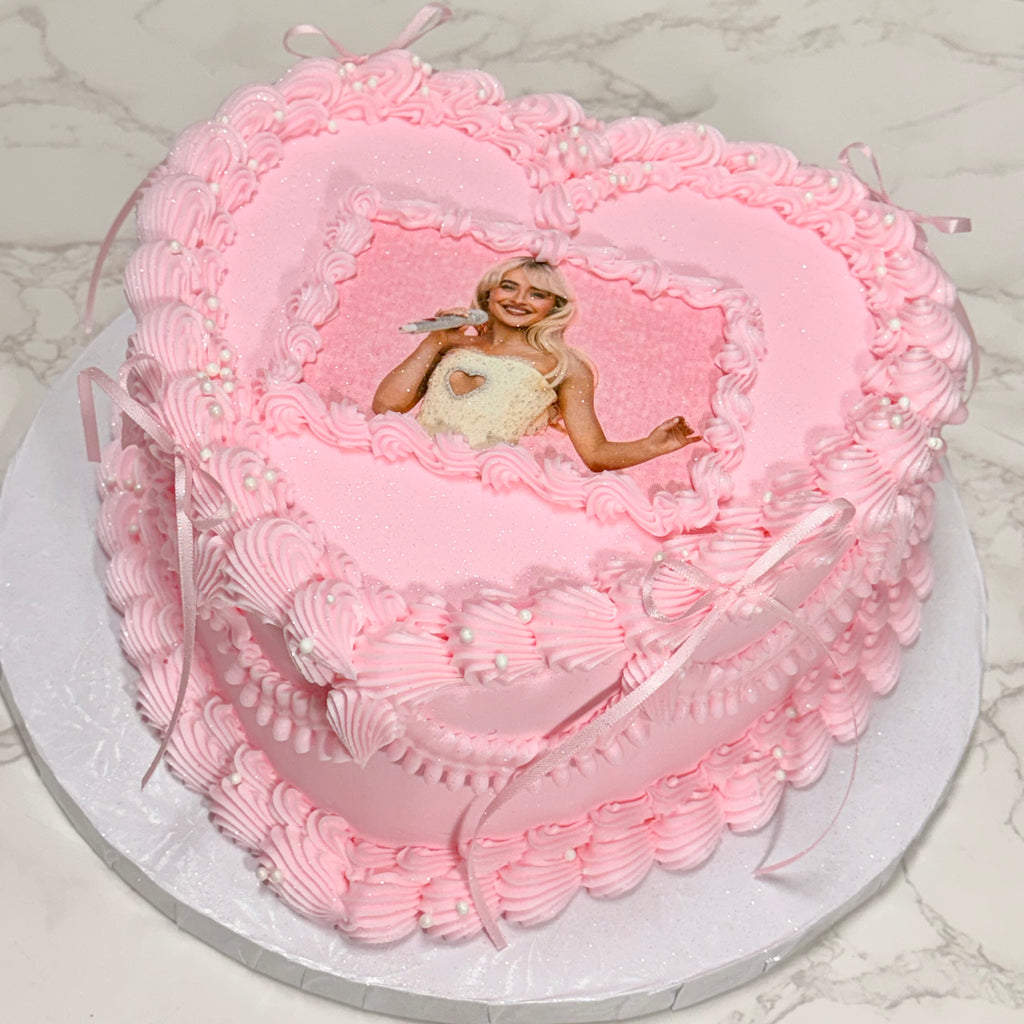 Double Layer 9" Heart Shaped Cake Pink "Sabrina"