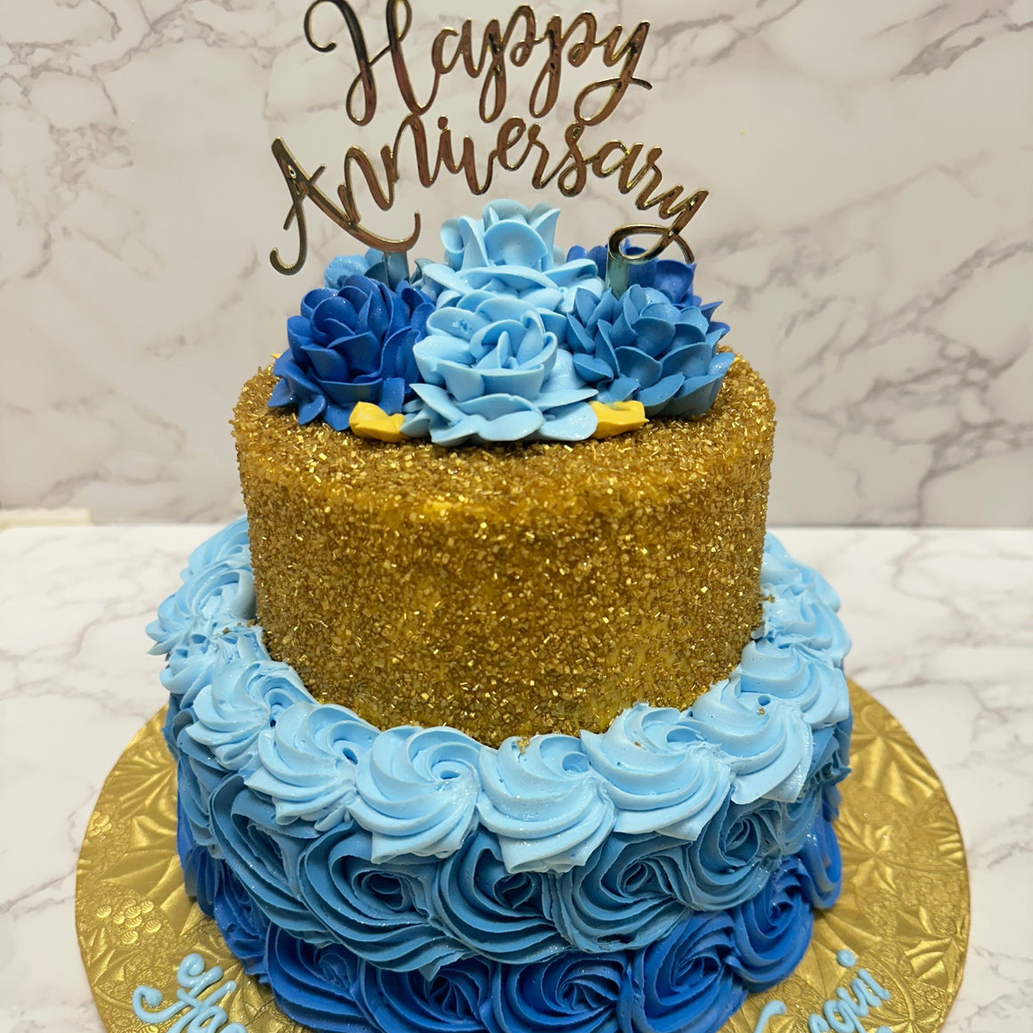 Country Rose/Gold 8"-6" Tiered Cake