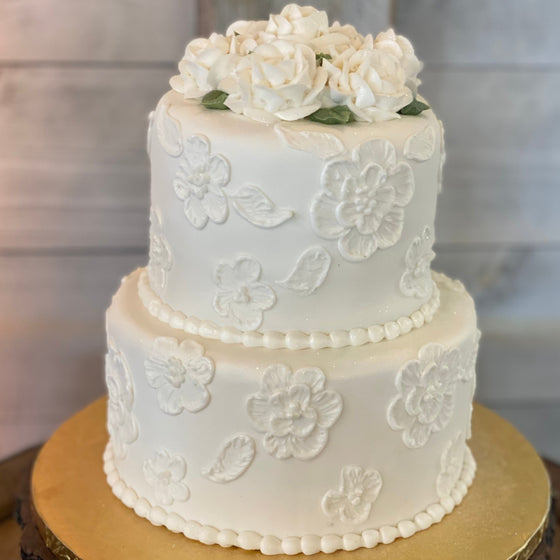 Embroidered Floral Tiered Cake