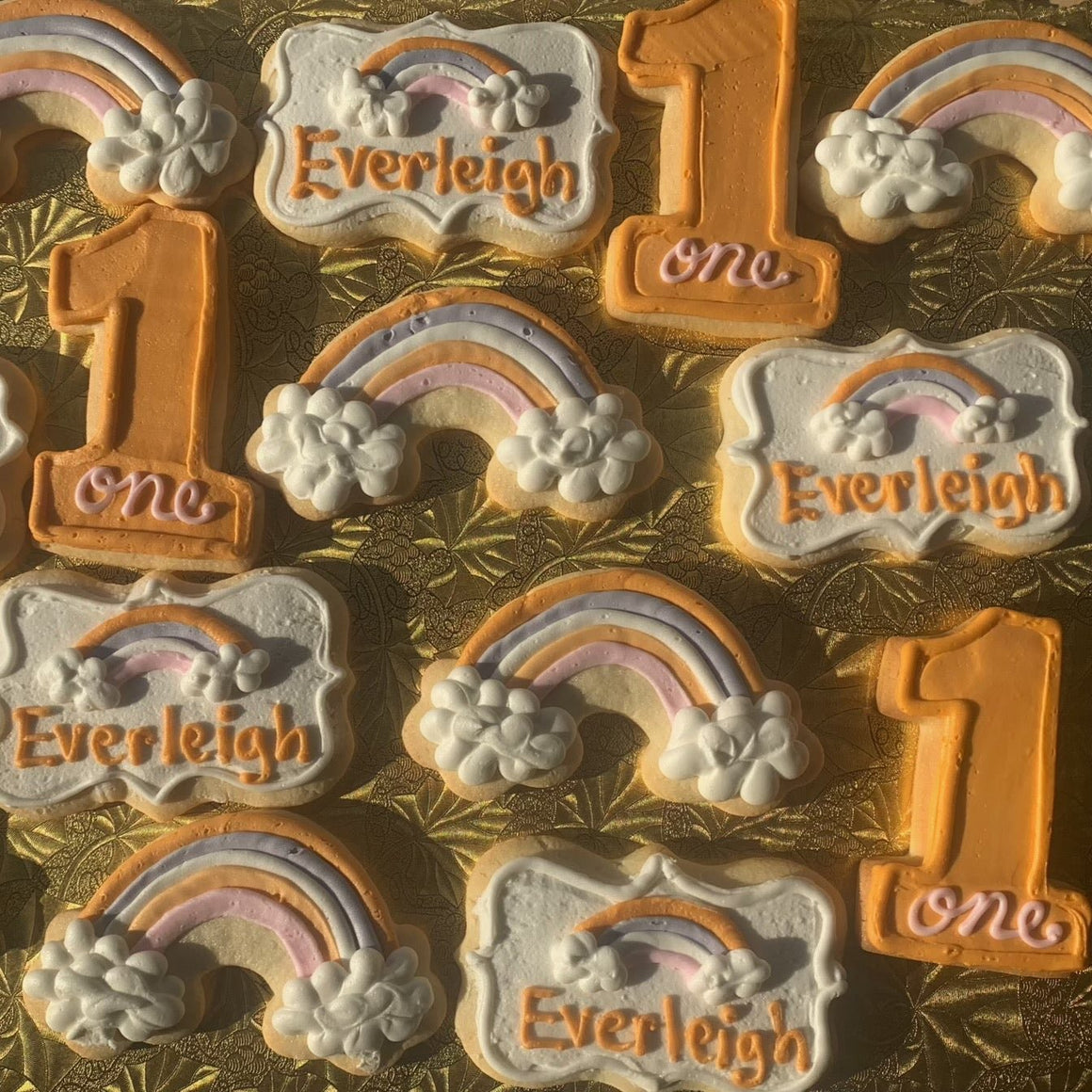 Dozen Pastel Rainbow Theme Cookies