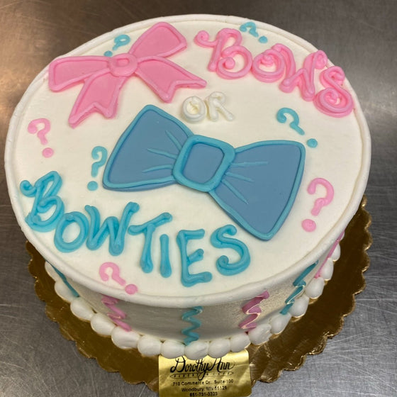 Bows or Bowties Gender Reveal Cake