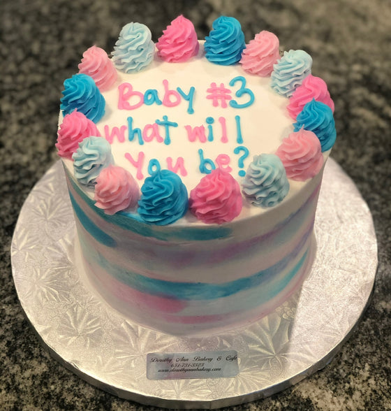 Smear Side Gender Reveal Cake