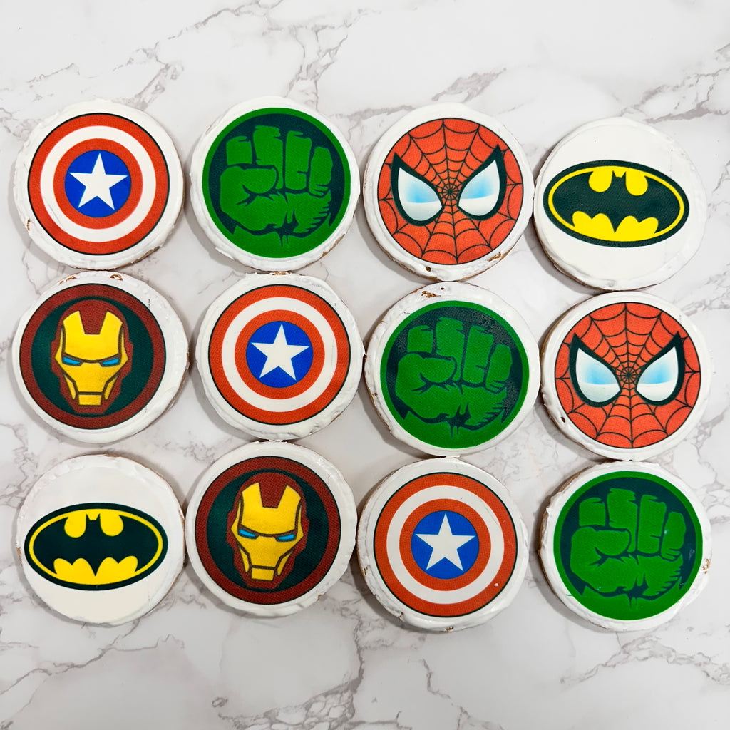 Dozen Superhero Edible Image Cookies