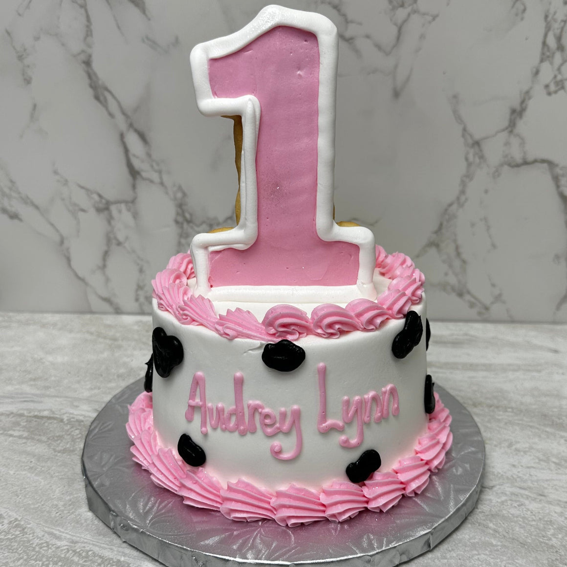 Cow Print Cake with Cookie number