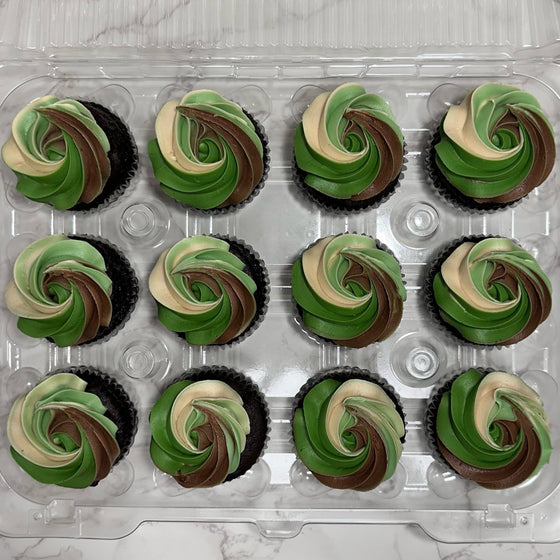 Camo Swirl Cupcakes