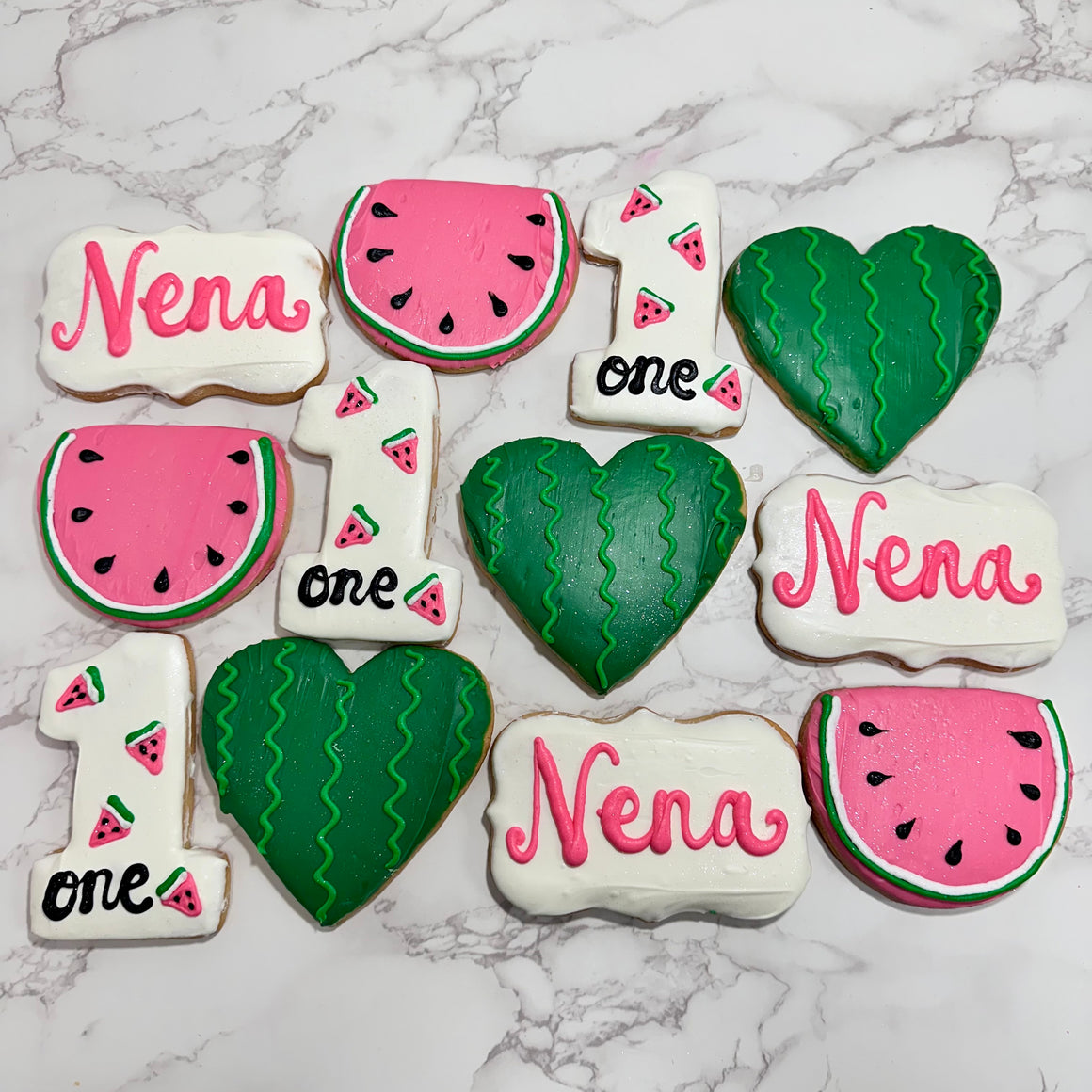 Dozen "One in a Melon" Theme Cookies