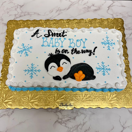 Sweet Penguin Sheet Cake