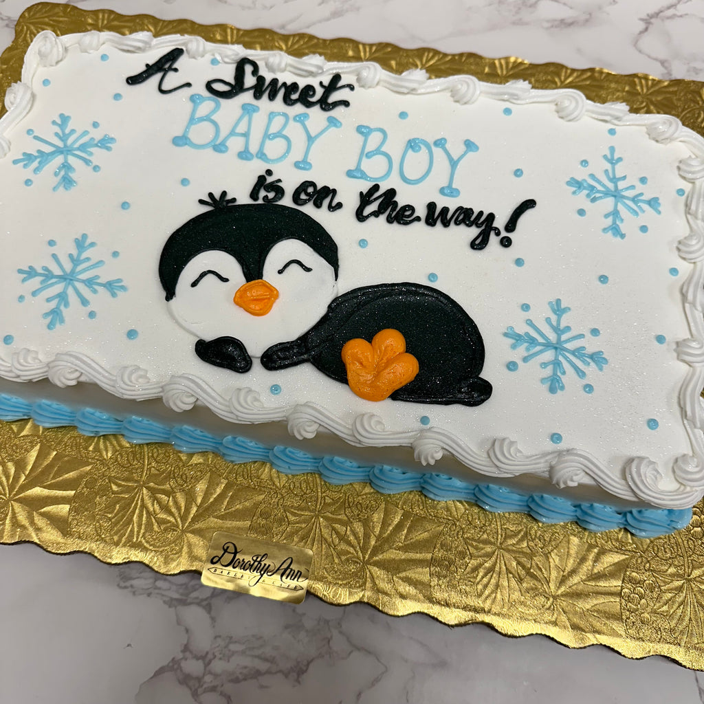 Sweet Penguin Sheet Cake