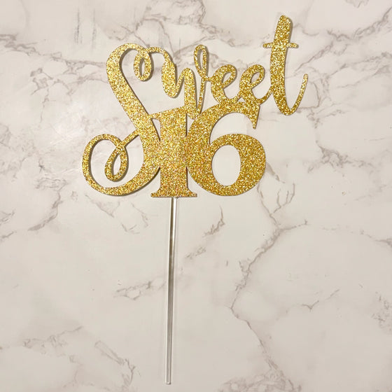 Sweet 16 Cake Topper