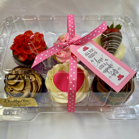 Valentine Cupcake 6 pack with gift tag (Jan 25- Feb 14 ONLY)