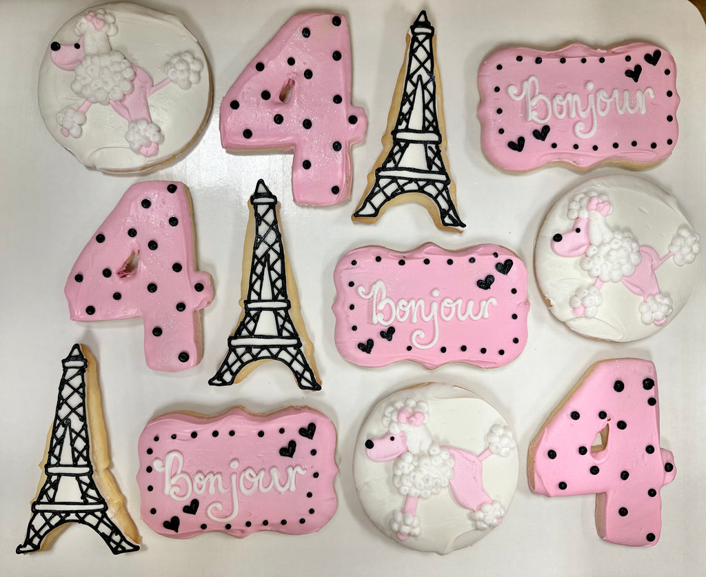 Dozen Paris Theme Cookies