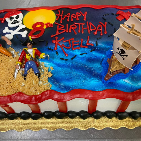 Pirate Design Sheet Cake