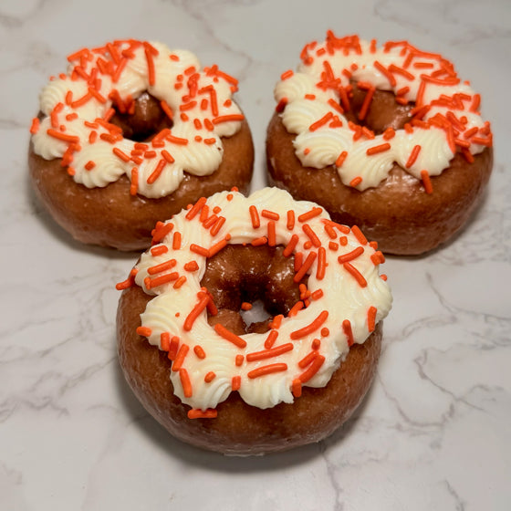 Pumpkin Donuts with Cream Cheese Frosting