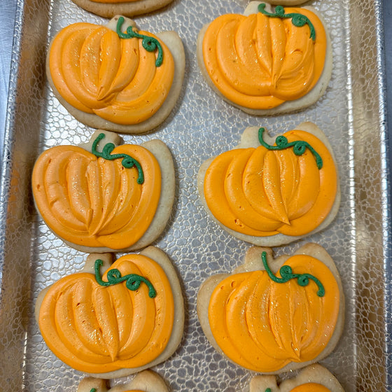 Buttercream Pumpkin Decorated Cookie