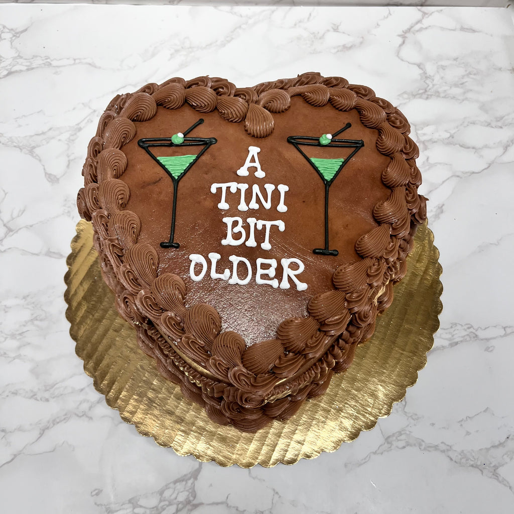 Double Layer 9" Heart Shaped Cake "Chocolate A tini bit older"