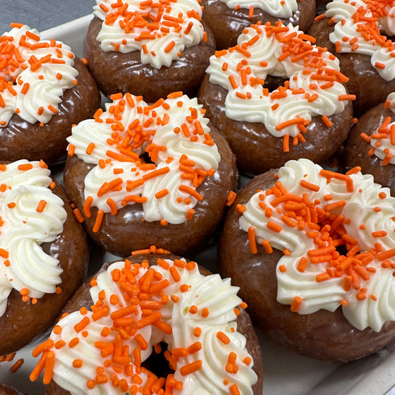 Pumpkin Donuts with Cream Cheese Frosting