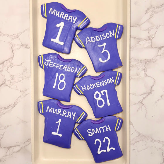 Vikings Football Jersey Decorated Cookie