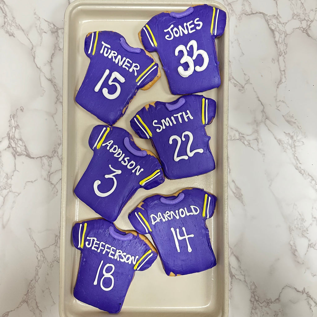 Vikings Football Jersey Decorated Cookie