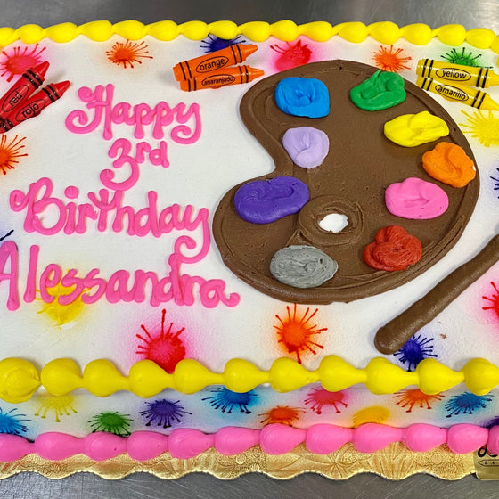 Paint Palate Sheet Cake