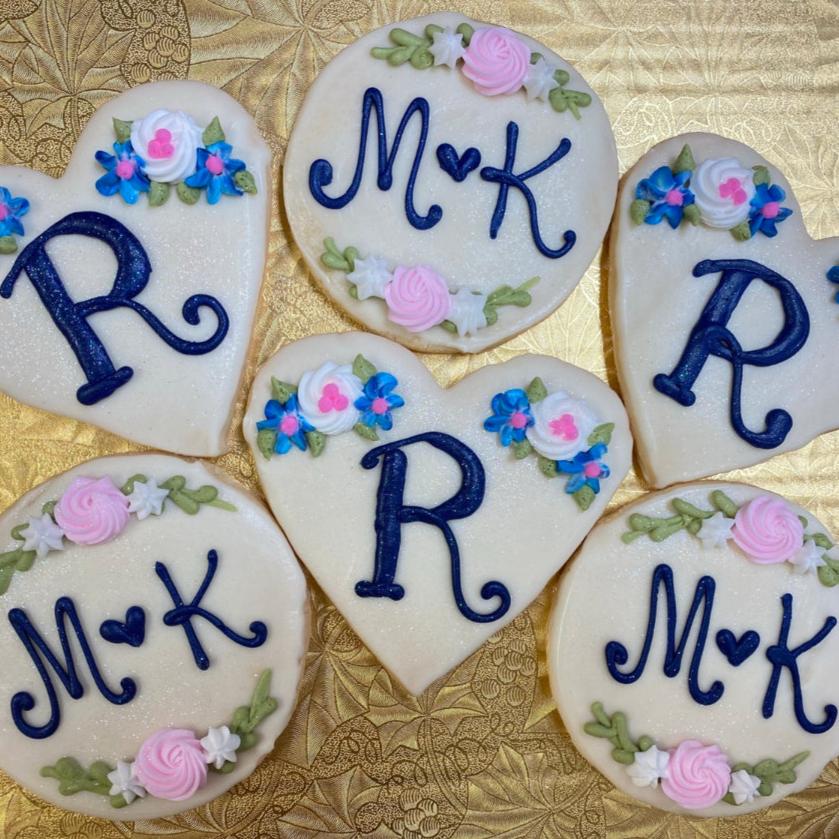 Customized Initials Raisins Floral Initial Cookies - Dorothy Ann Bakery & Cafe