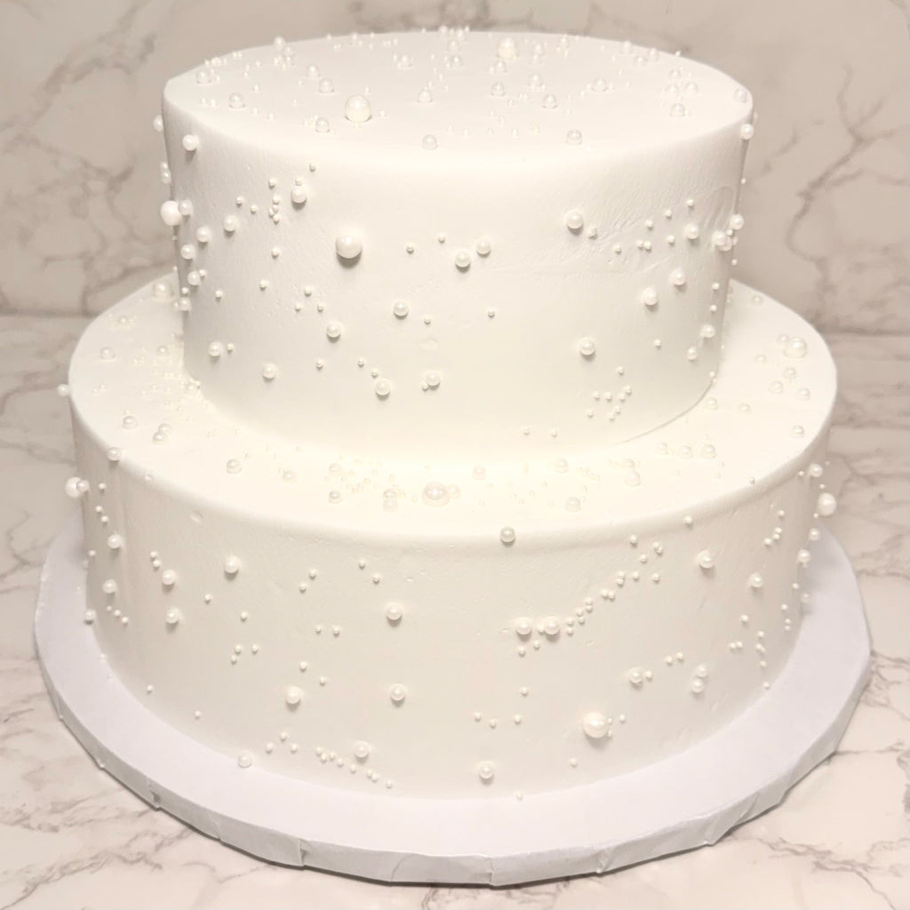 Elegant Pearls Tiered Cake