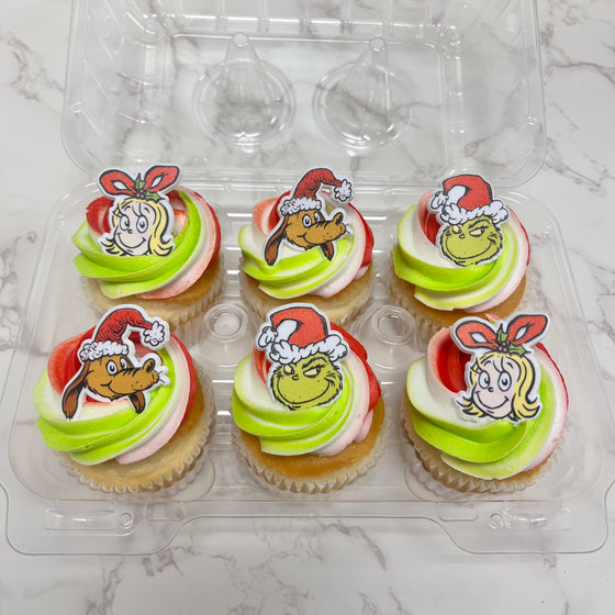 Grinch Cupcake 6 pack