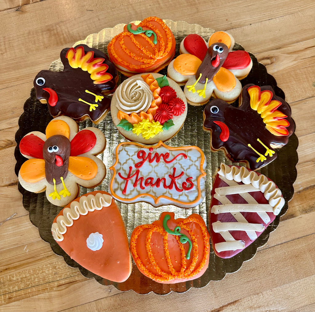 Give Thanks Decorated Cookie Tray