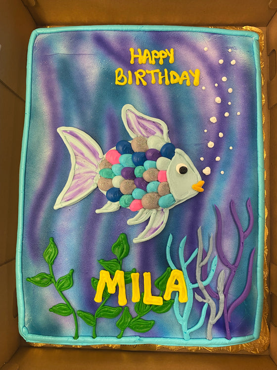 Rainbow Fish Sheet Cake